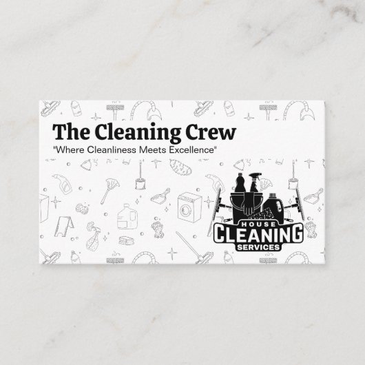 Carte De Visite Logo des services de nettoyage | Motif Eléments de (Devant)