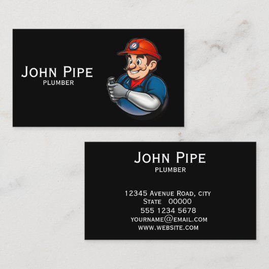 Carte De Visite logo des services de plomberie (Devant / Derrière)