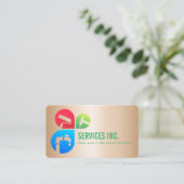 Carte De Visite Logo des services de réparation Gold Trendy profes (Debout devant)