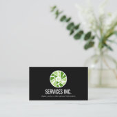 Carte De Visite Logo des services de réparation noir vert professi (Debout devant)