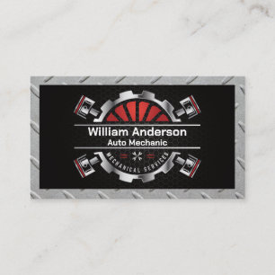 Carte De Visite Logo des services mécaniques   Poistons métallique