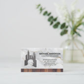 Carte De Visite Logo des travailleurs de la construction | Marbre  (Debout devant)