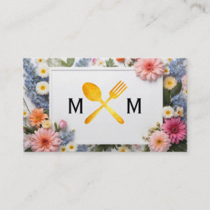 Carte De Visite Logo des ustensiles alimentaires   Arrière - plan 