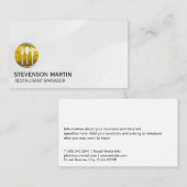 Carte De Visite Logo des ustensiles d'or | Culinaire | Restaurant (Devant / Derrière)