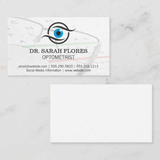 Carte De Visite Logo des yeux | Lunettes de prescription (Devant / Derrière)