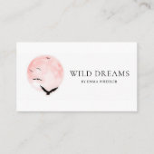 Carte De Visite Logo Design Lune & Oiseaux Code QR (Devant)
