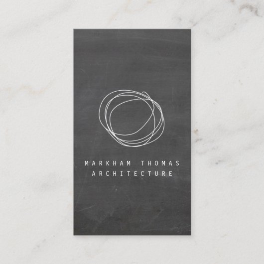 Carte De Visite Logo Designer Scribble sur Black Chalkboard II (Devant)