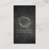 Carte De Visite Logo Designer Scribble sur Black Grunge Metal (Devant)