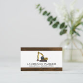 Carte De Visite Logo d'excavateur de véhicules de construction (Debout devant)