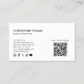Carte De Visite Logo d'habitation moderne Immobilier Noir/Or Code  (Dos)