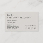 Carte De Visite Logo d'habitation moderne unique sur Grey Real Est (Dos)