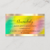 Carte De Visite Logo d'holographe or Lash de maquillage profession (Dos)