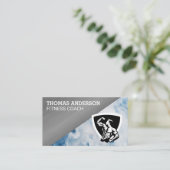 Carte De Visite Logo d'homme faisant des flexions | Forme physique (Debout devant)