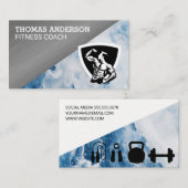 Carte De Visite Logo d'homme faisant des flexions | Forme physique (Devant / Derrière)