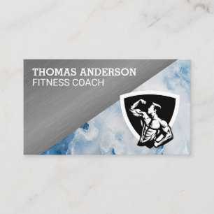 Carte De Visite Logo d'homme faisant des flexions Forme physique