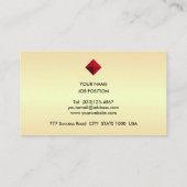 Carte De Visite Logo diamant élégant et modifiable sur des nuances (Dos)