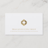 Carte De Visite Logo Diamant Or Blanc Simple (Devant)