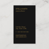 Carte De Visite Logo Diamond| Noir et or (Dos)