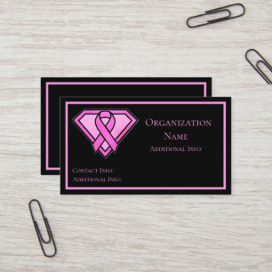 Carte De Visite Logo Diamond Sensibilisation au Cancer du Sein Noi
