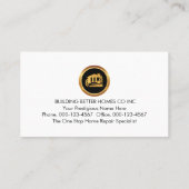 Carte De Visite Logo d'icône de service de constructeur époustoufl (Dos)