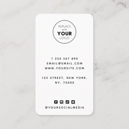 Carte De Visite Logo d'illustration de fille en coiffure gris et j (Dos)