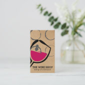 Carte De Visite Logo d'illustration de vin | Tige à vin (Debout devant)