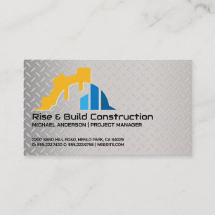 Carte De Visite Logo d'ingénieur de construction   Bâtisseurs