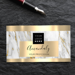 Carte De Visite Logo d'investissement professionnel Marble Gold