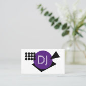 Carte De Visite Logo DJ géométrique Formes violettes (Debout devant)