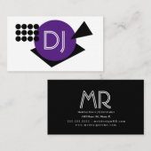 Carte De Visite Logo DJ géométrique Formes violettes (Devant / Derrière)