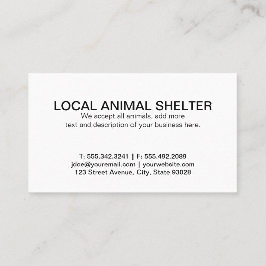 Carte De Visite Logo Dog Standing (Dos)