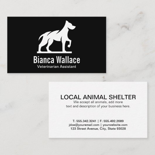 Carte De Visite Logo Dog Standing (Devant / Derrière)