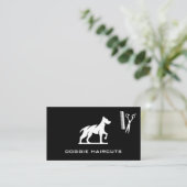 Carte De Visite Logo Dog Standing | Comb ciseaux (Debout devant)