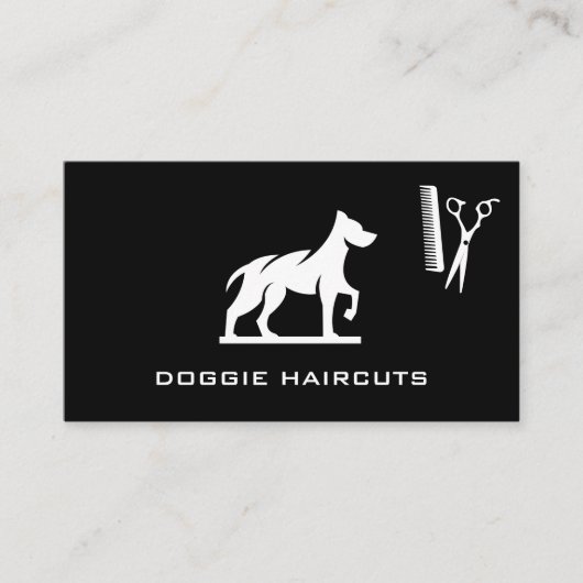 Carte De Visite Logo Dog Standing | Comb ciseaux (Devant)