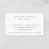 Carte De Visite Logo d'oiseaux d'aquarelle de bord de mer artistiq (Dos)