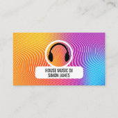 Carte De Visite Logo d'onde de musique casque, DJ professionnel (Devant)