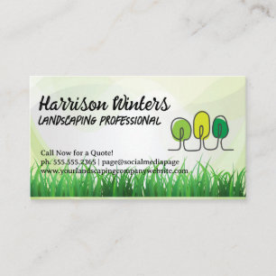 Carte De Visite Logo Doodles Arbres   Herbe   Aménagement paysager
