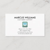 Carte De Visite Logo d'ordinateur de soutien clientèle (Devant)