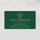 Carte De Visite Logo doré de construction de réparations de maison (Devant)