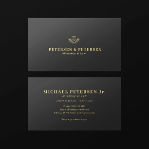 Carte De Visite Logo doré élégant et professionnel pour un cabinet