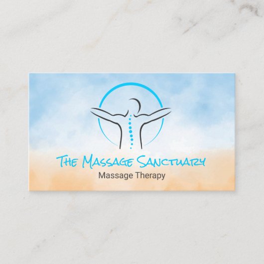 Carte De Visite Logo dossard arrière | Thérapie de massage (Devant)