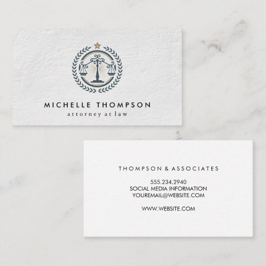 Carte De Visite Logo Droit et Justice (Devant / Derrière)