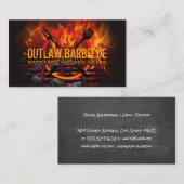 Carte De Visite Logo du barbecue | Grill incendie et charbon de bo (Devant / Derrière)