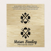 Carte De Visite Logo du barbecue | Poulet | Boeuf | Grain de bois (Extérieur déplié)