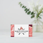 Carte De Visite Logo du barbecue | Steaks bruts (Debout devant)