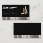 Carte De Visite Logo du bâtiment de l'entreprise | Découpe métalli (Devant / Derrière)