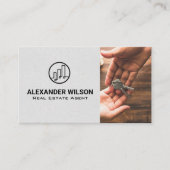 Carte De Visite Logo du bâtiment immobilier | Clés de gestion C (Devant)