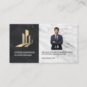 Carte De Visite Logo du bâtiment immobilier   Homme d'affaires en 