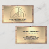 Carte De Visite Logo du bâtiment résidentiel et commercial | Bois  (Devant / Derrière)