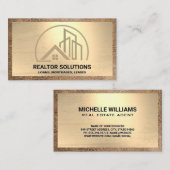 Carte De Visite Logo du bâtiment résidentiel et commercial | Cuir  (Devant / Derrière)